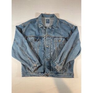 Old Rye Mens Denim Jacket Medium Blue Medium Wash 100% Cotton Made in Canada